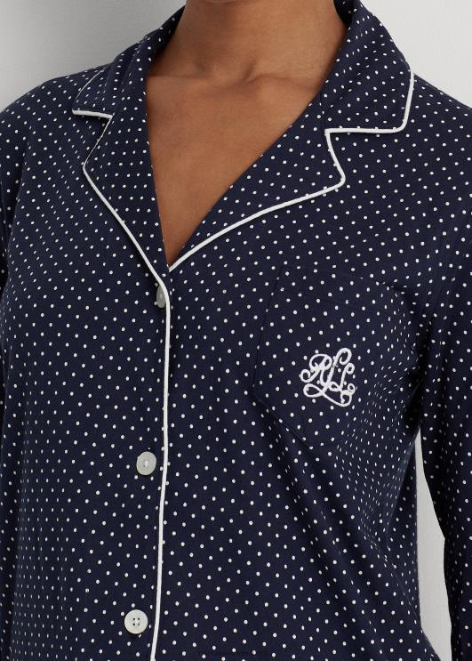 Ralph Lauren naised puuvillane capri magamiskomplekt PR0V4242 merevägi