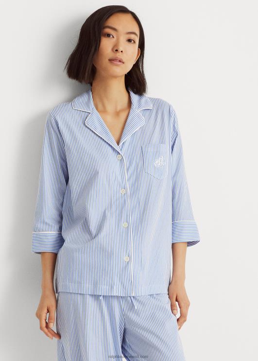 Ralph Lauren naised puuvillane magamiskomplekt PR0V4236 sinine triip