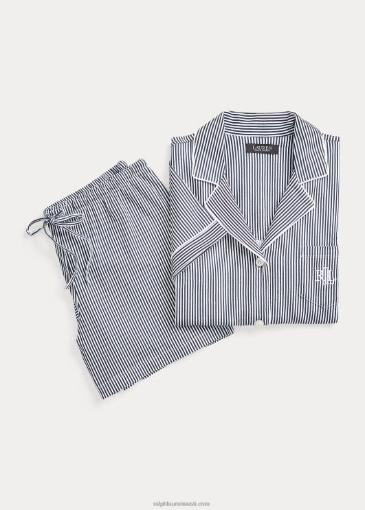 Ralph Lauren naised triibuline bokseri pidžaama komplekt PR0V4218 mereväe/valge triip