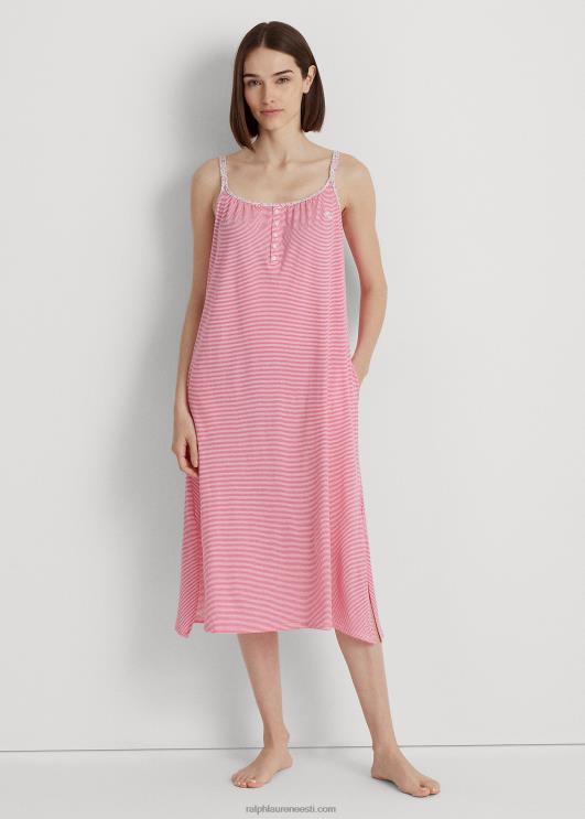 Ralph Lauren naised triibuline jersey balleti öösärk PR0V4134 roosa triip