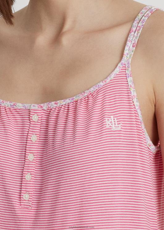 Ralph Lauren naised triibuline jersey balleti öösärk PR0V4134 roosa triip