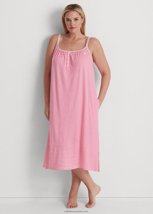 Ralph Lauren naised triibuline jersey balleti öösärk PR0V4710 roosa triip