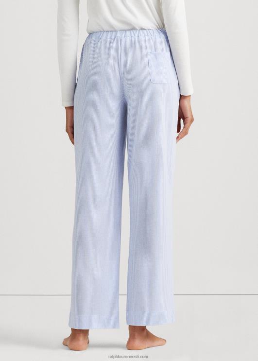 Ralph Lauren naised triibuline jersey pidžaamapüksid PR0V4227 sinine triip