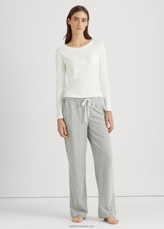 Ralph Lauren naised triibuline jersey pidžaamapüksid PR0V4228 hall triip