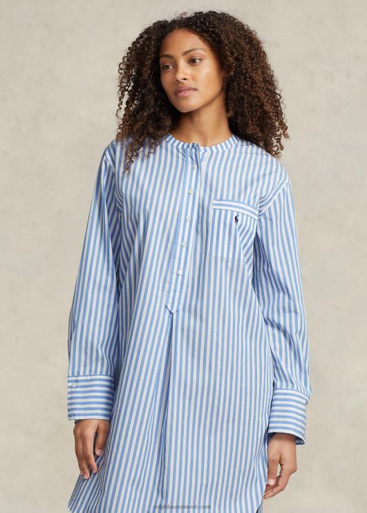 Ralph Lauren naised triibuline popliinist magamissärk PR0V2892