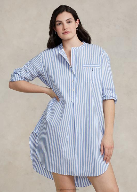 Ralph Lauren naised triibuline popliinist magamissärk PR0V2892