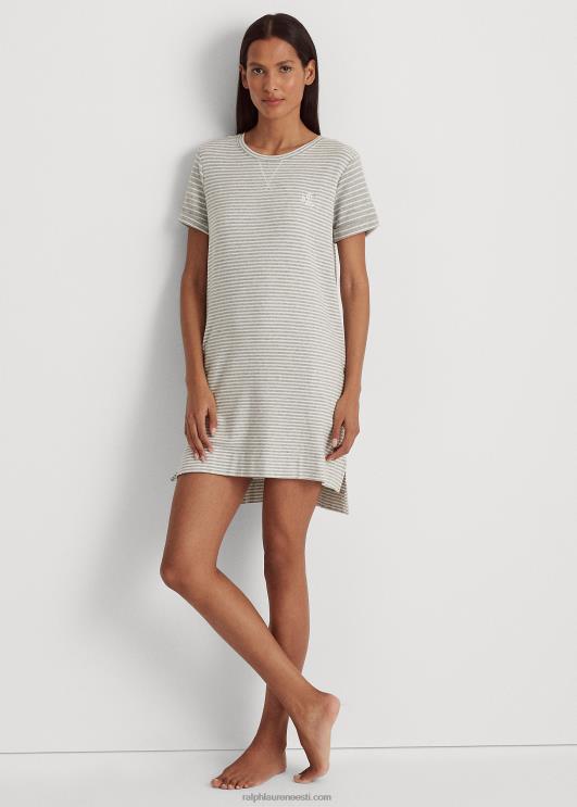 Ralph Lauren naised triibuline prantsuse frotee magamissärk PR0V9442 hall trükk