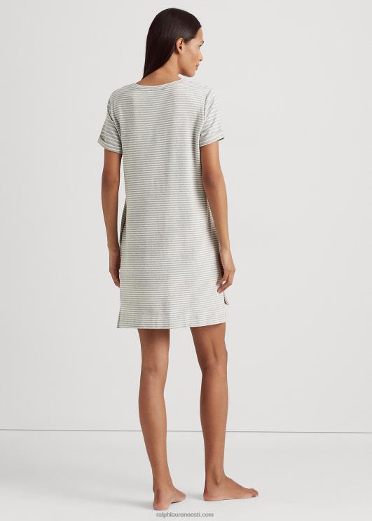 Ralph Lauren naised triibuline prantsuse frotee magamissärk PR0V9442 hall trükk