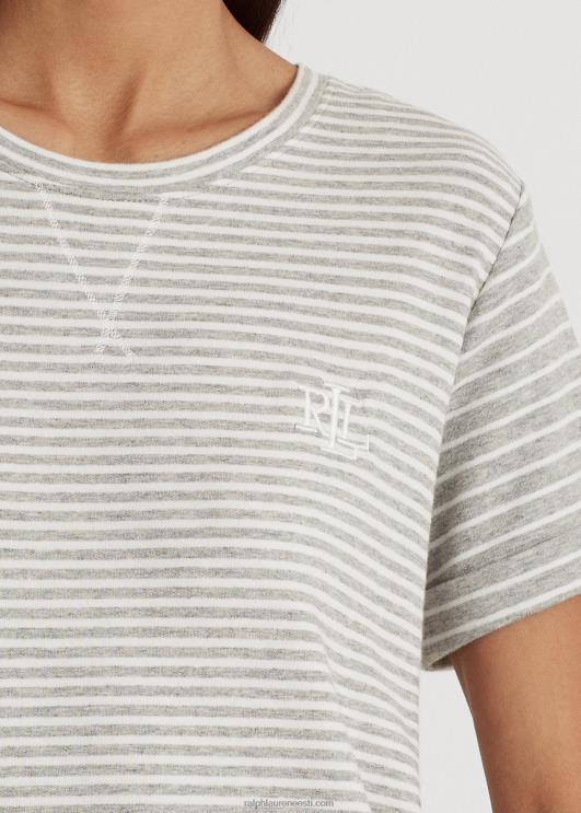 Ralph Lauren naised triibuline prantsuse frotee magamissärk PR0V9442 hall trükk