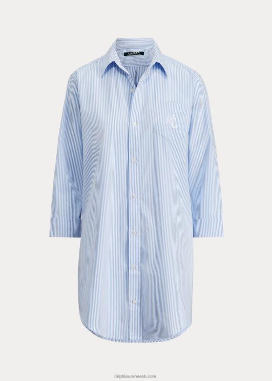 Ralph Lauren naised triibuline puuvillane magamissärk PR0V4259 helesinine triip