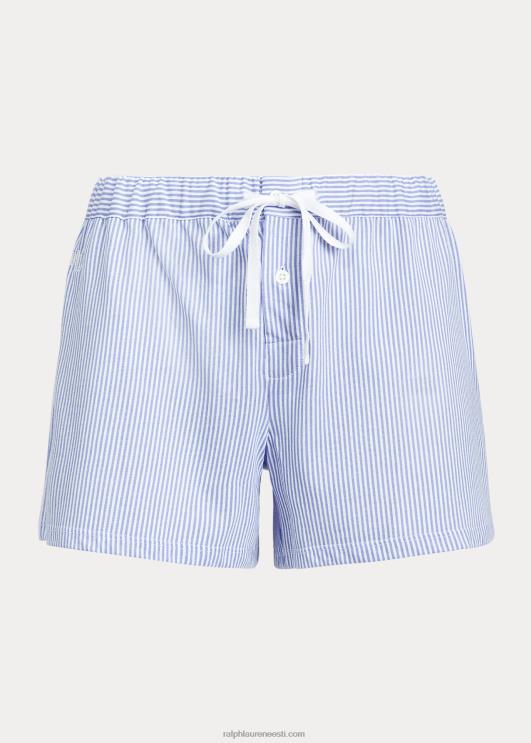 Ralph Lauren naised triibuline puuvillasegune magama lühike PR0V4221 sinine triip