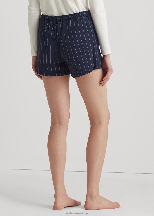 Ralph Lauren naised triibuline puuvillasegune magama lühike PR0V4223 mereväe triip