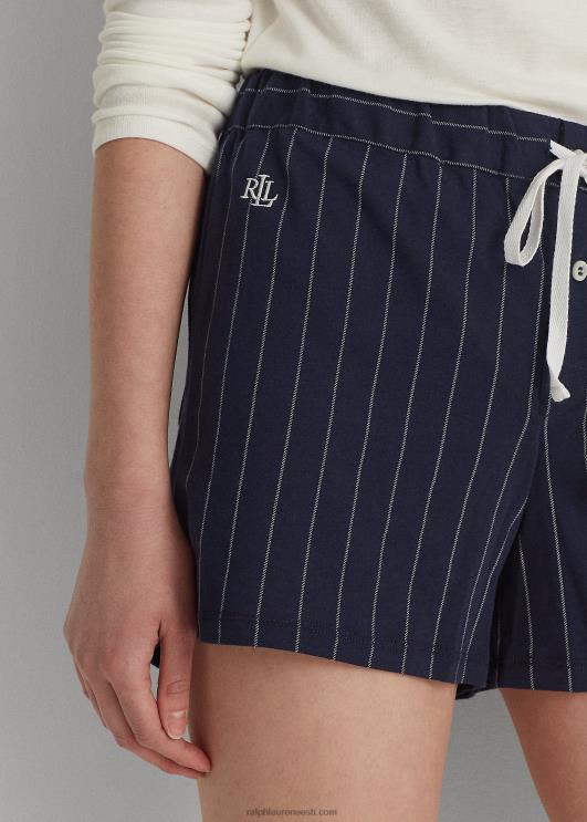 Ralph Lauren naised triibuline puuvillasegune magama lühike PR0V4223 mereväe triip