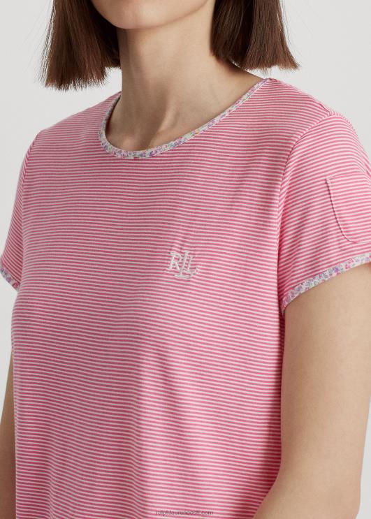 Ralph Lauren naised triibuline trikoo bokseri pidžaama komplekt PR0V4132 roosa triip