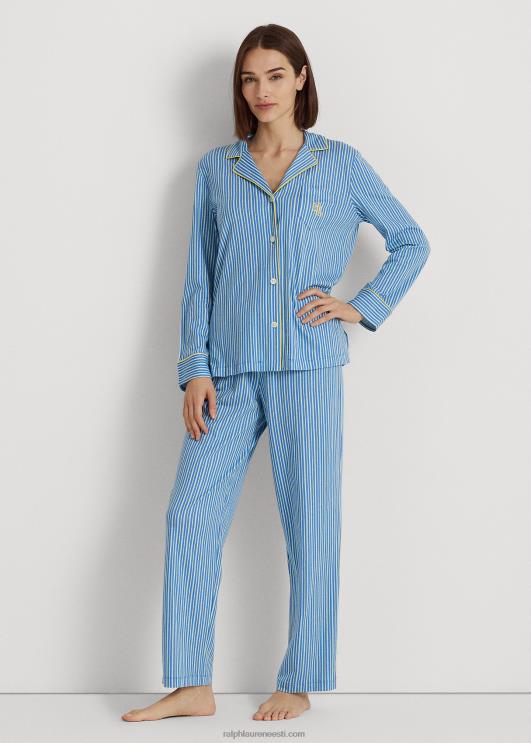 Ralph Lauren naised triibuline trikoo magamiskomplekt PR0V9581 sinine triip