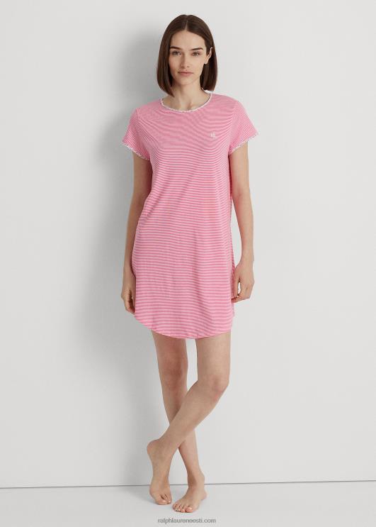 Ralph Lauren naised triibuline trikoo unine tee PR0V4135 roosa triip