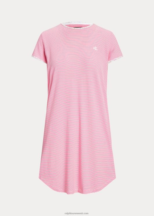 Ralph Lauren naised triibuline trikoo unine tee PR0V4135 roosa triip