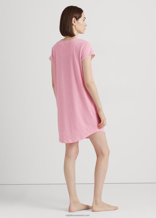 Ralph Lauren naised triibuline trikoo unine tee PR0V4135 roosa triip