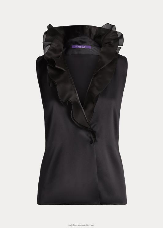 Ralph Lauren naised carlynn volangidega siidpluus PR0V3577 must