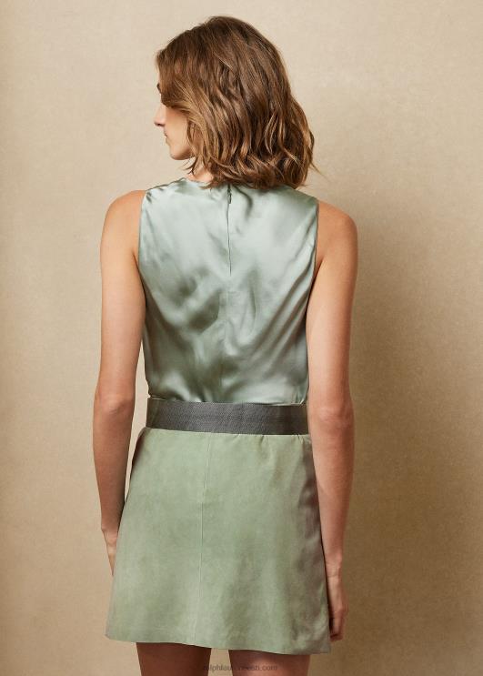 Ralph Lauren naised gwinnett pestud satiinist pluus PR0V9265 kevadsalvei