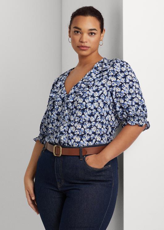 Ralph Lauren naised lilleline krepppluus PR0V4666 sinine multi