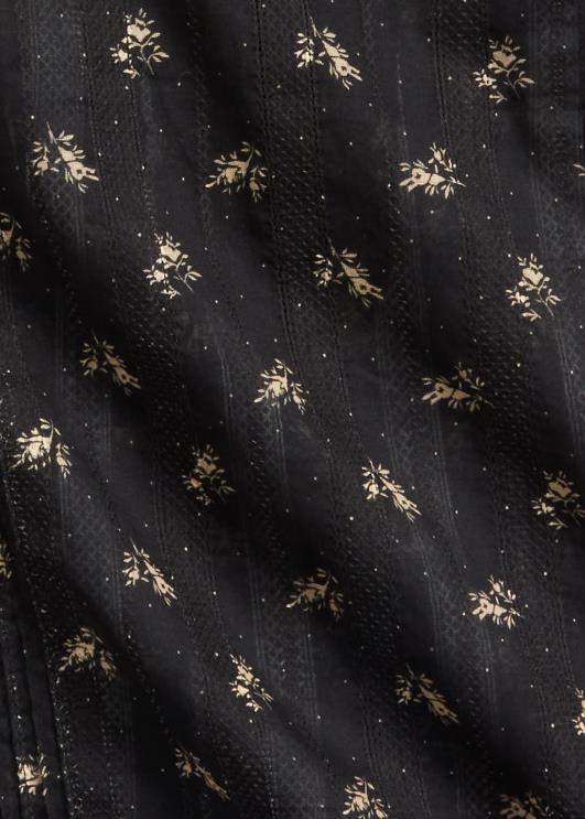 Ralph Lauren naised lilleline puuvillane jacquard varrukateta pluus PR0V3629 must/kreem