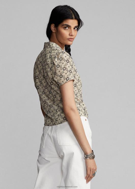 Ralph Lauren naised lilleline siidist krepppluus PR0V3627 ekru/must