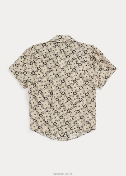 Ralph Lauren naised lilleline siidist krepppluus PR0V3627 ekru/must