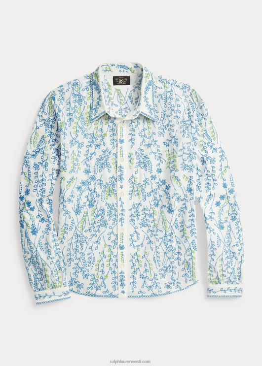 Ralph Lauren naised lilletikandiga puuvillane pluus PR0V3644 kreem/multi