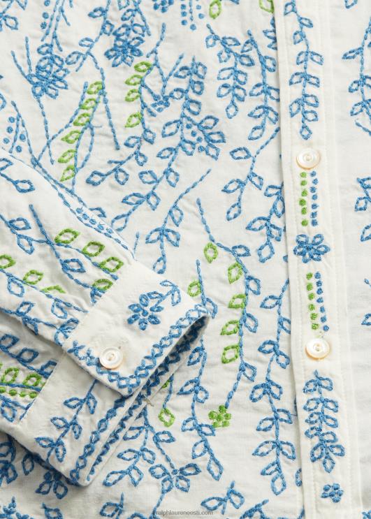 Ralph Lauren naised lilletikandiga puuvillane pluus PR0V3644 kreem/multi