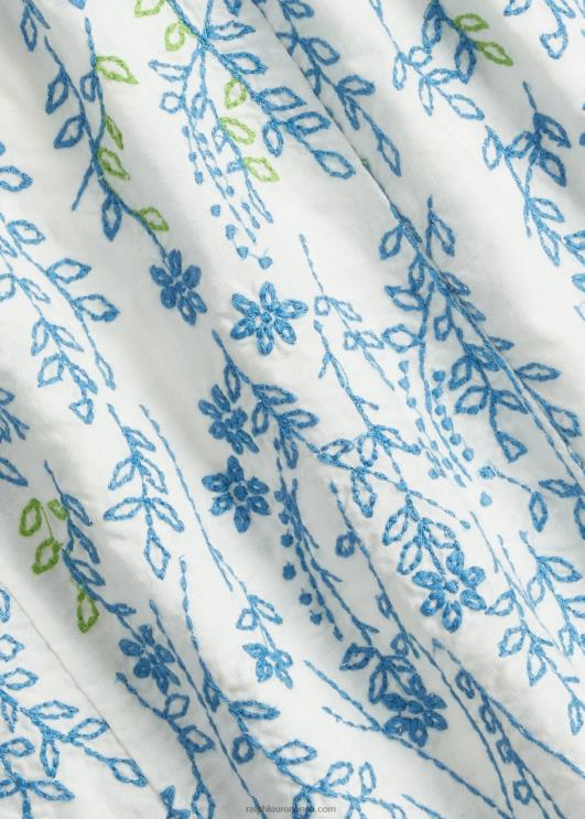 Ralph Lauren naised lilletikandiga puuvillane pluus PR0V3644 kreem/multi