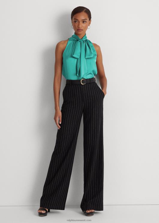 Ralph Lauren naised lipsukaelusega charmeuse varrukateta pluus PR0V9525 naturaalne türkiis