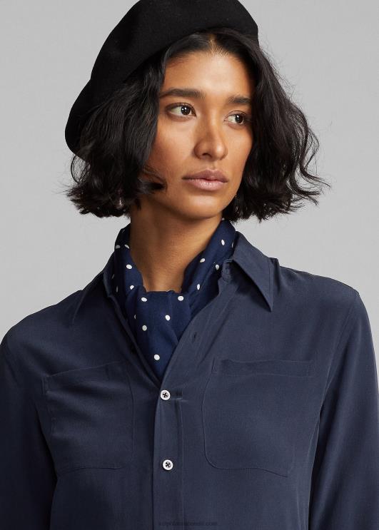 Ralph Lauren naised siidist krepppluus PR0V3662 merevägi