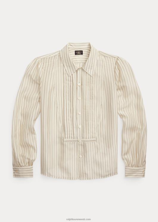 Ralph Lauren naised triibuline siidist seotav pluus PR0V3633 kreemjas/must