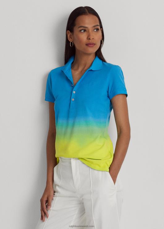 Ralph Lauren naised dipvärvitud pikee polosärk PR0V4349 sinine/roheline/laim