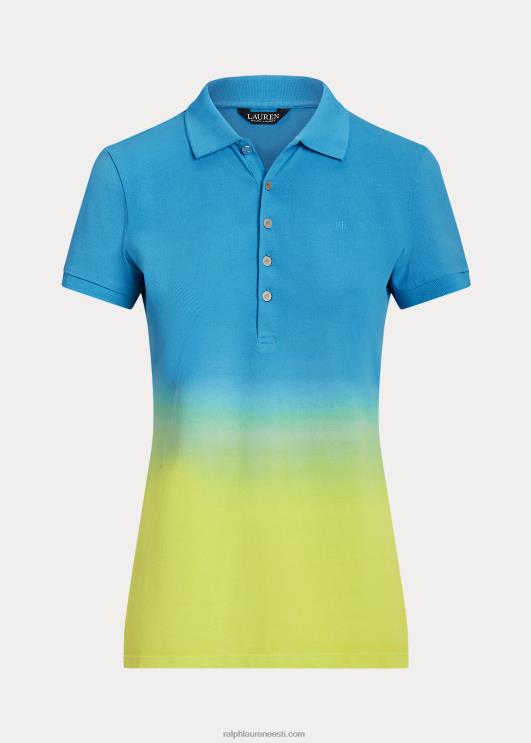 Ralph Lauren naised dipvärvitud pikee polosärk PR0V4349 sinine/roheline/laim