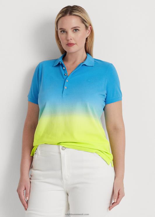 Ralph Lauren naised dipvärvitud pikee polosärk PR0V4531 sinine/roheline/laim