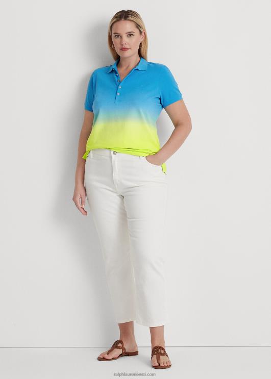 Ralph Lauren naised dipvärvitud pikee polosärk PR0V4531 sinine/roheline/laim