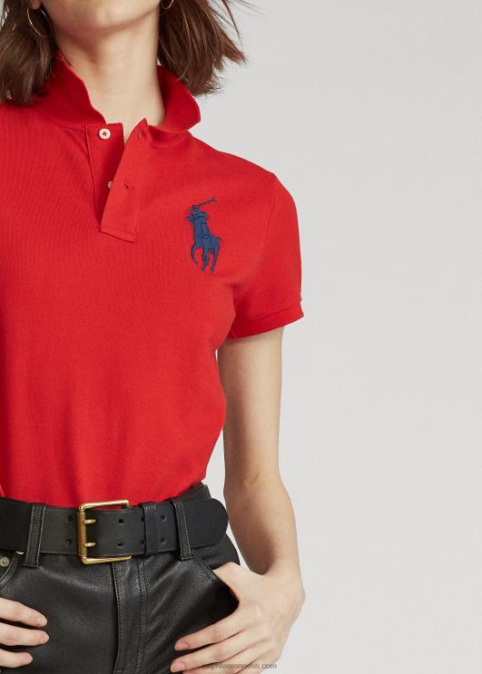 Ralph Lauren naised kõhn istuv suur poni polosärk PR0V4765 punane