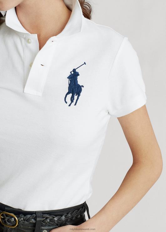 Ralph Lauren naised kõhn istuv suur poni polosärk PR0V9495 valge/merepunane