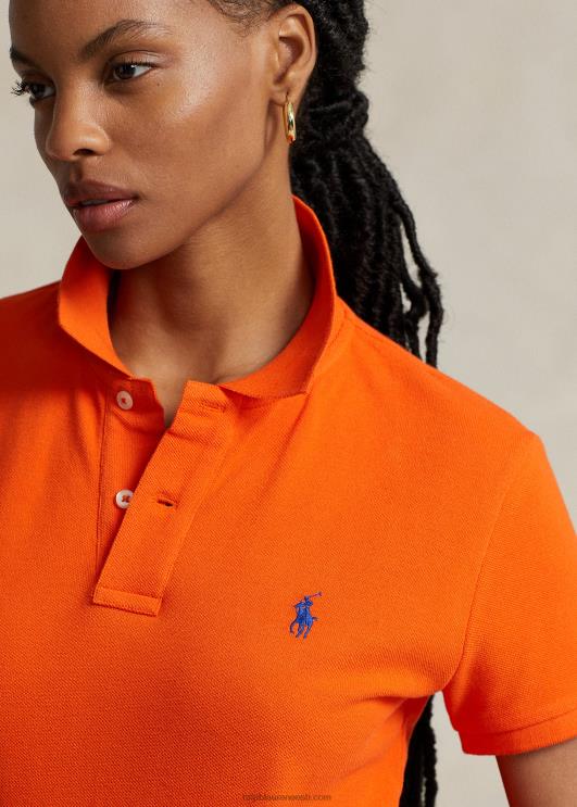 Ralph Lauren naised klassikaline võrkkangast polosärk PR0V9212 purjekas oranž