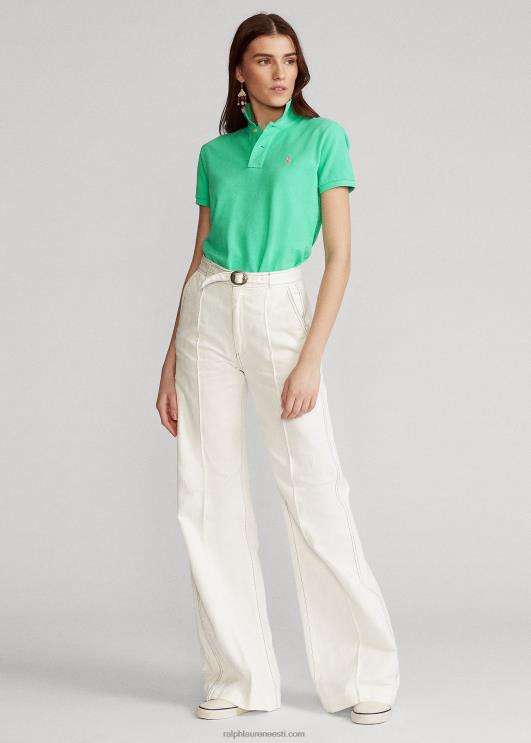 Ralph Lauren naised klassikaline võrkkangast polosärk PR0V9223 päikeseloojanguroheline