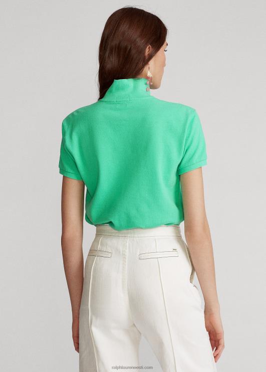 Ralph Lauren naised klassikaline võrkkangast polosärk PR0V9223 päikeseloojanguroheline