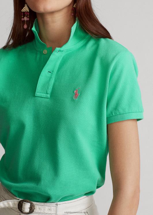 Ralph Lauren naised klassikaline võrkkangast polosärk PR0V9223 päikeseloojanguroheline