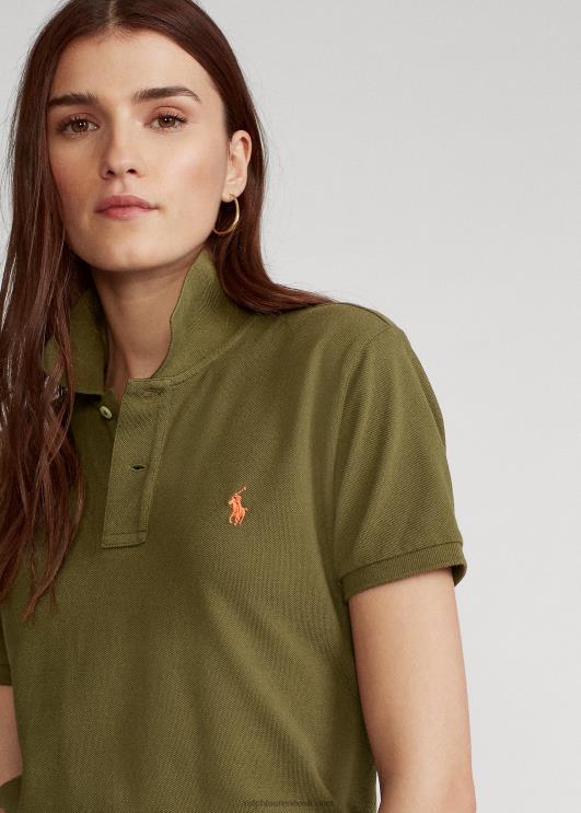 Ralph Lauren naised klassikaline võrkkangast polosärk PR0V9225 varikatuse oliiv