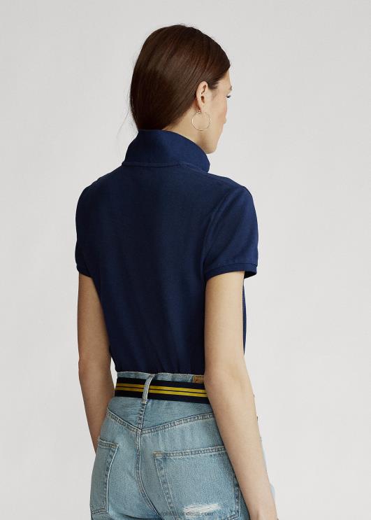 Ralph Lauren naised klassikaline võrkkangast polosärk PR0V9234 newporti merevägi/punane