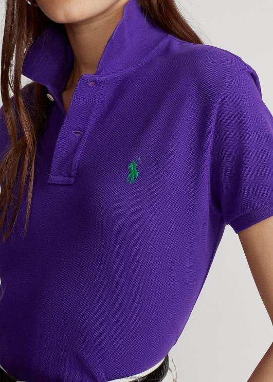 Ralph Lauren naised klassikaline võrkkangast polosärk PR0V9238 lilla suvila