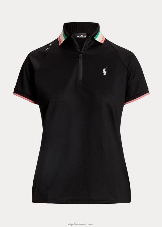 Ralph Lauren naised kohandatud istuv veerandtõmblukuga polosärk PR0V9400 must/kõrbe roos