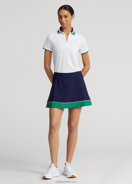 Ralph Lauren naised kohandatud istuv veerandtõmblukuga polosärk PR0V9401 keraamiline valge multi