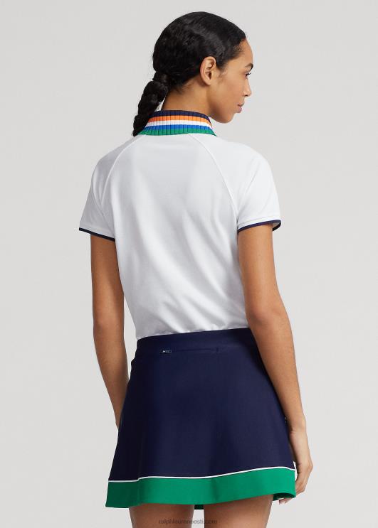 Ralph Lauren naised kohandatud istuv veerandtõmblukuga polosärk PR0V9401 keraamiline valge multi